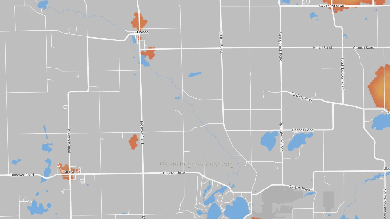 Bike Grade map of Horton, MI