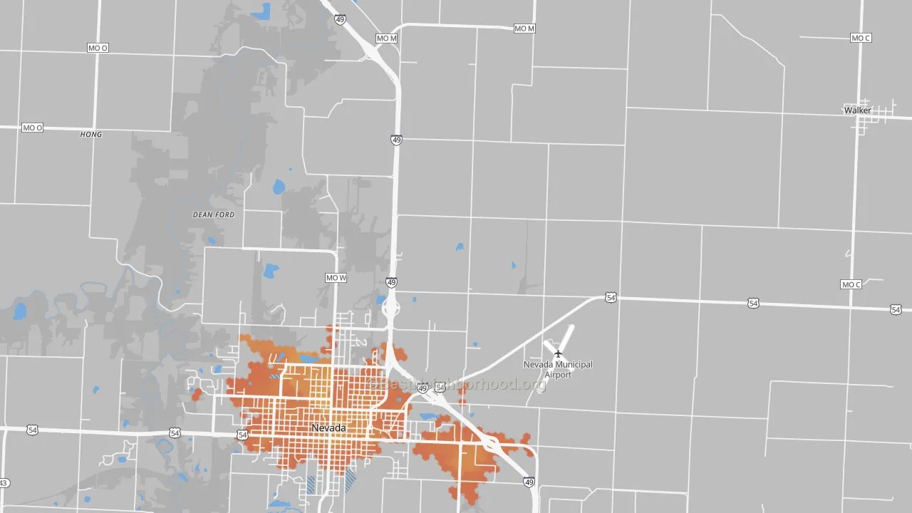Bike Grade map of Horton, MO