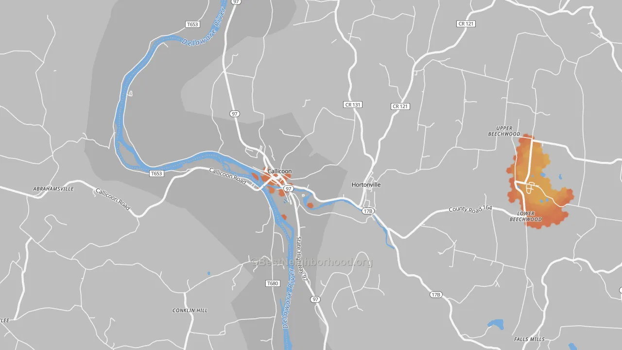 Bike Grade map of Hortonville, NY