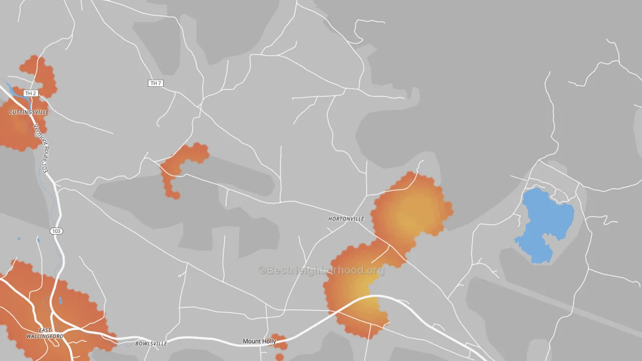 Bike Grade map of Hortonville, VT