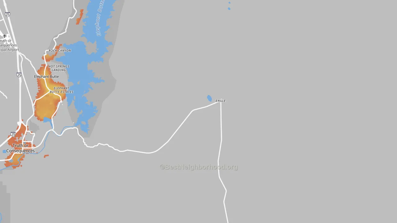 Bike Grade map of Hot Springs Landing, NM