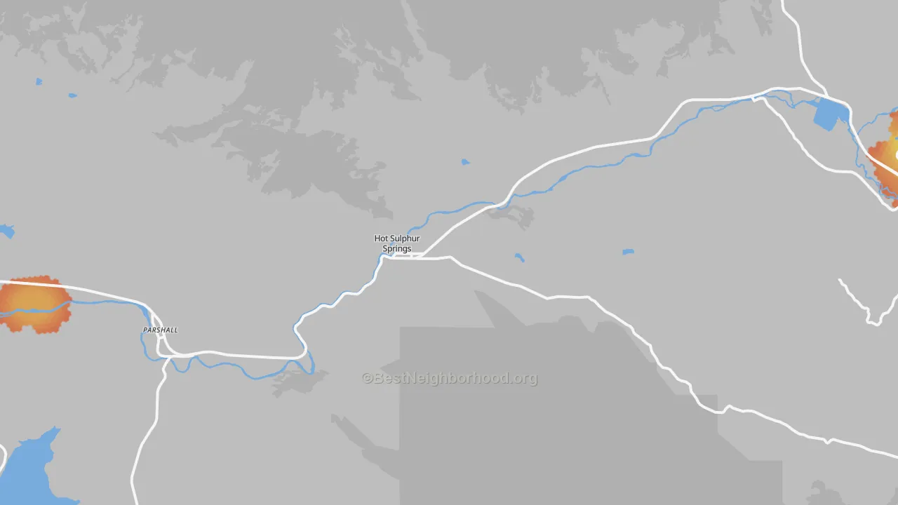 Bike Grade map of Hot Sulphur Springs, CO