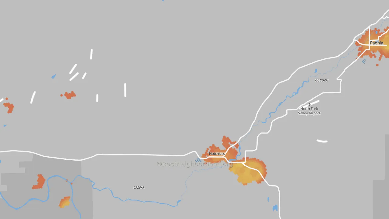 Bike Grade map of Hotchkiss, CO