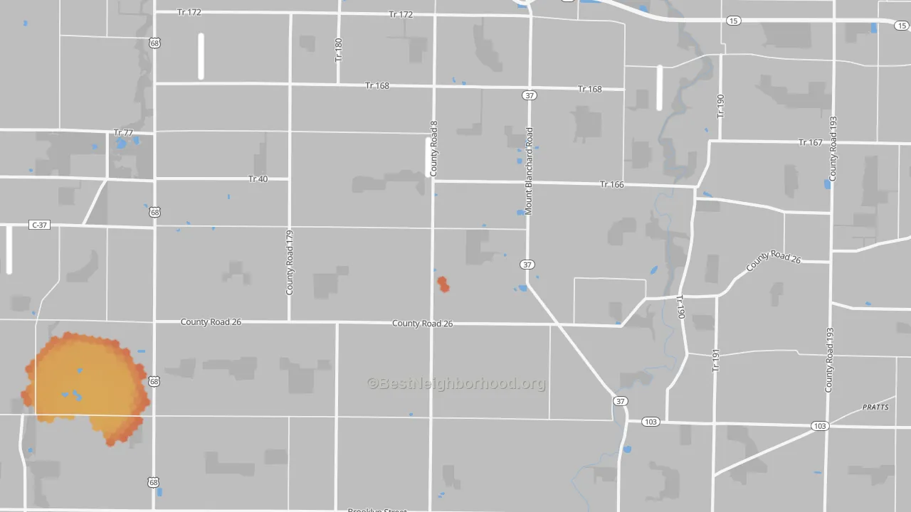 Bike Grade map of Houcktown, OH