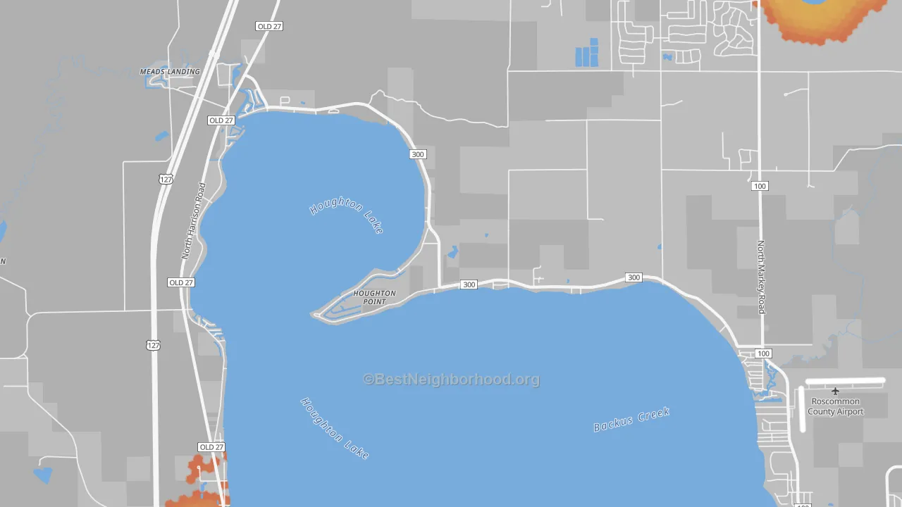 Bike Grade map of Houghton Point, MI