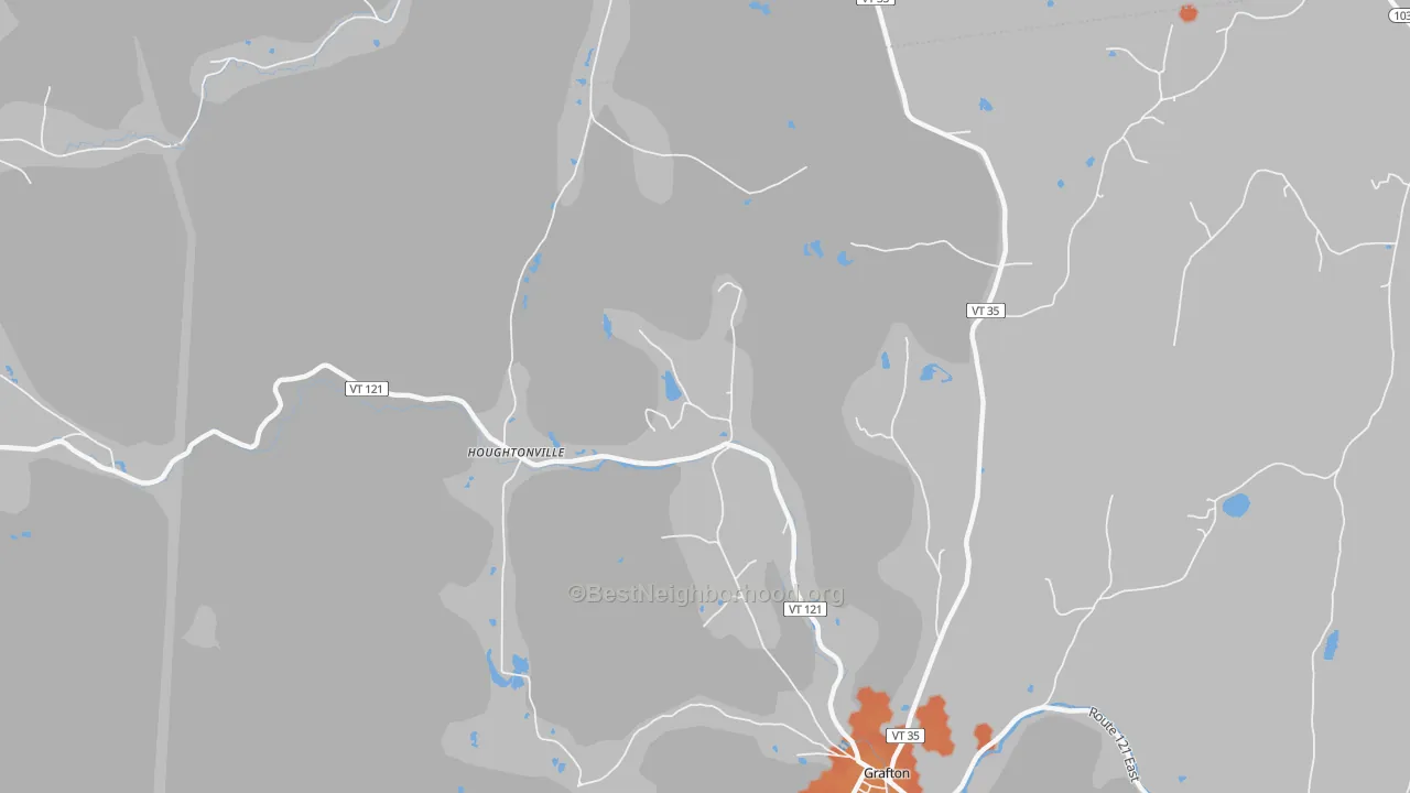 Bike Grade map of Houghtonville, VT
