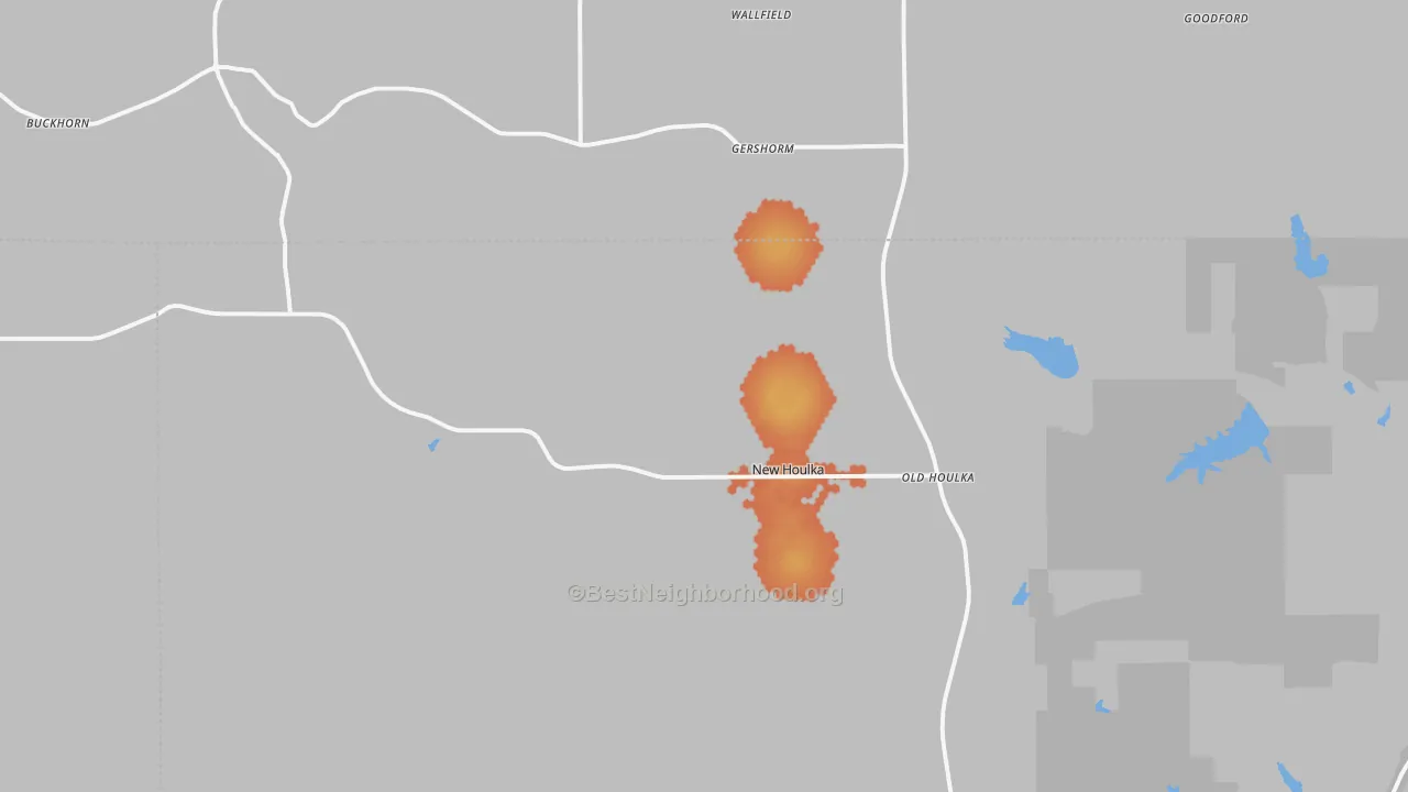 Bike Grade map of Houlka, MS