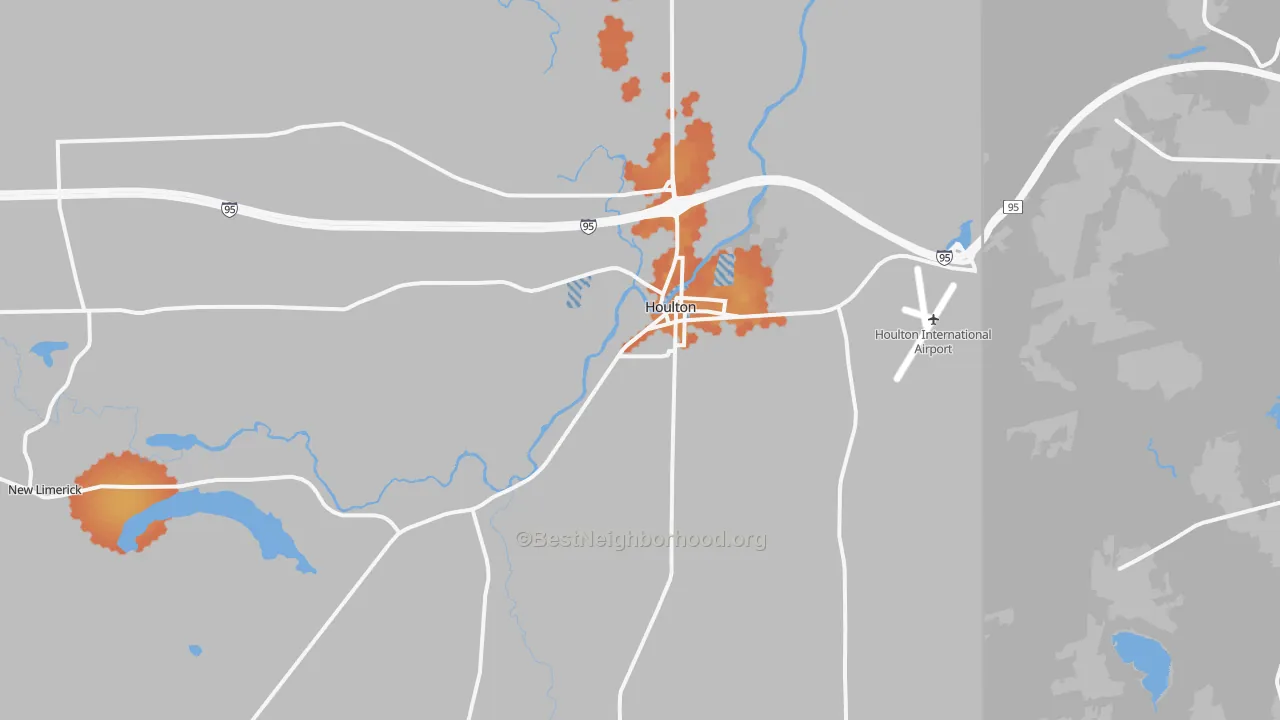 Bike Grade map of Houlton, ME