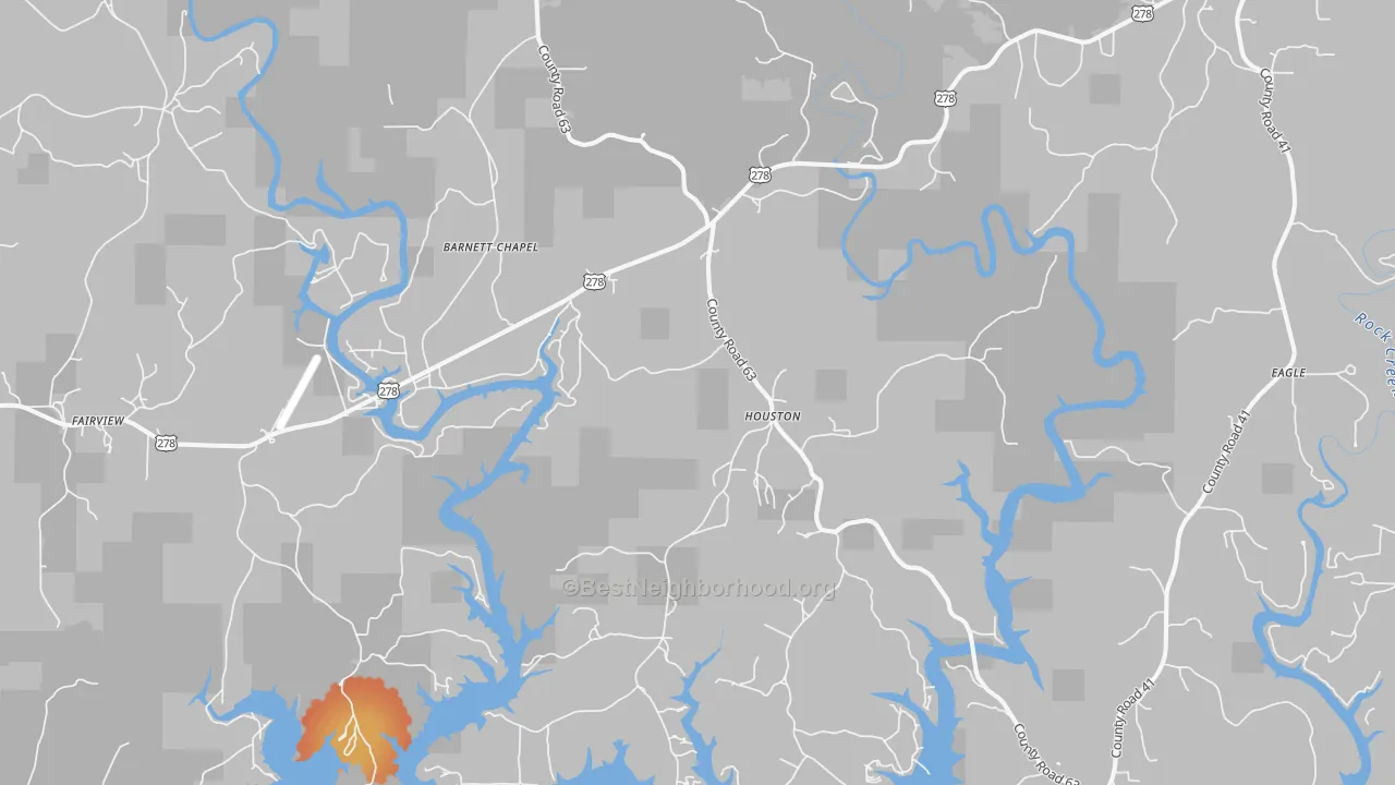 Bike Grade map of Houston, AL