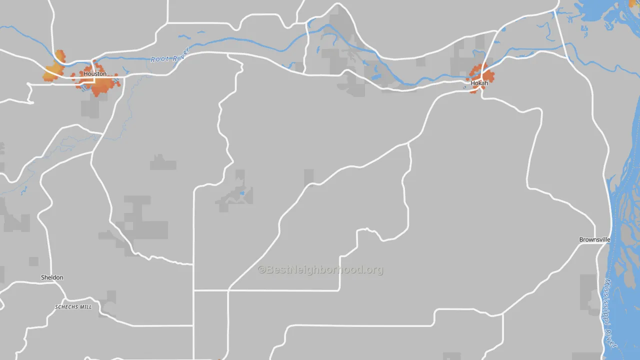 Bike Grade map of Houston County, MN