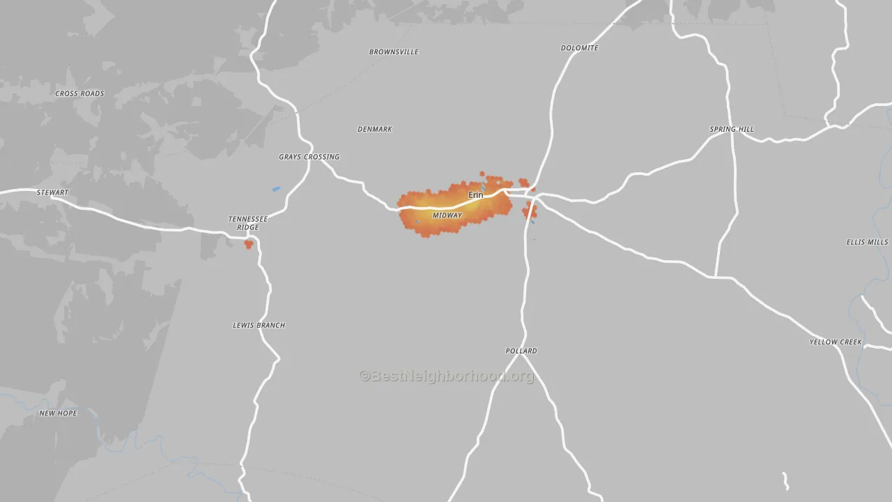 Bike Grade map of Houston County, TN