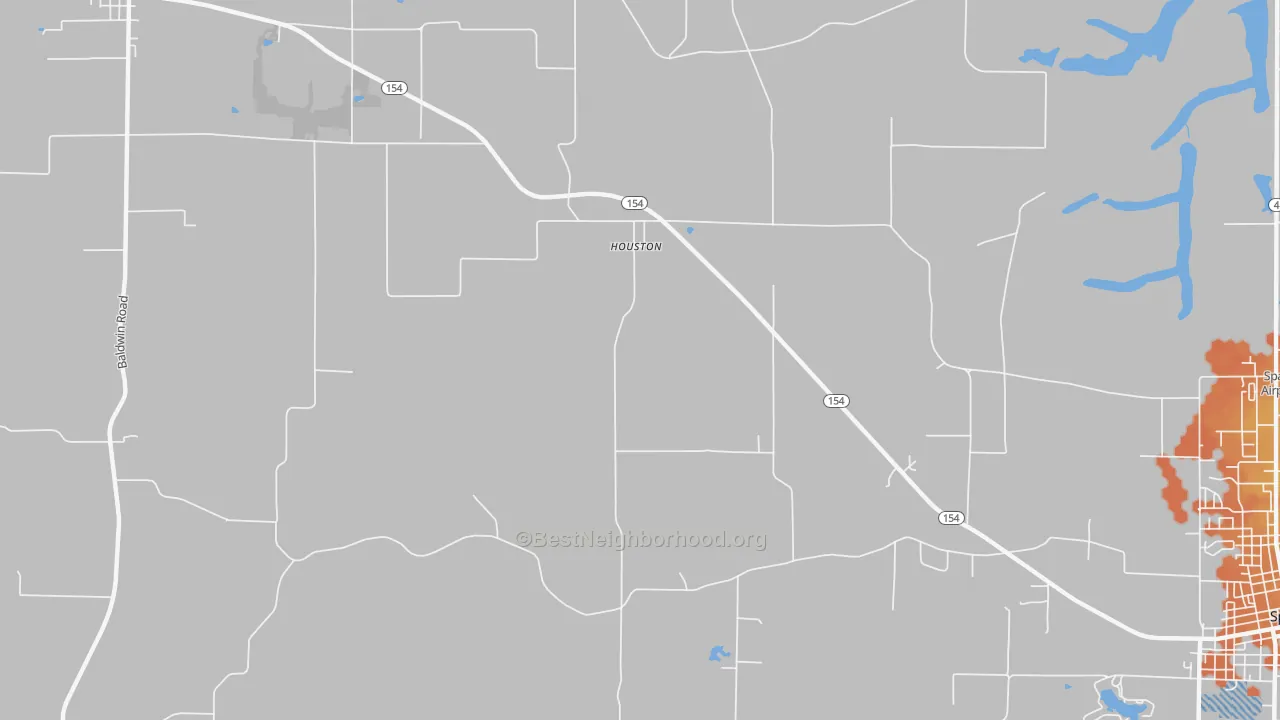 Bike Grade map of Houston, IL