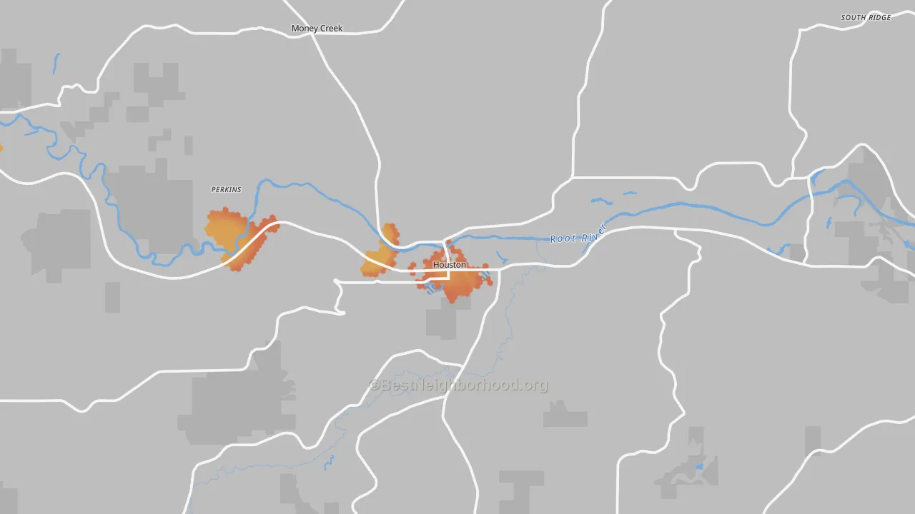 Bike Grade map of Houston, MN