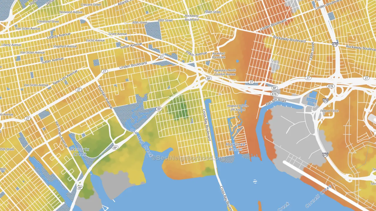 Bike Grade map of Howard Beach, Queens, NY