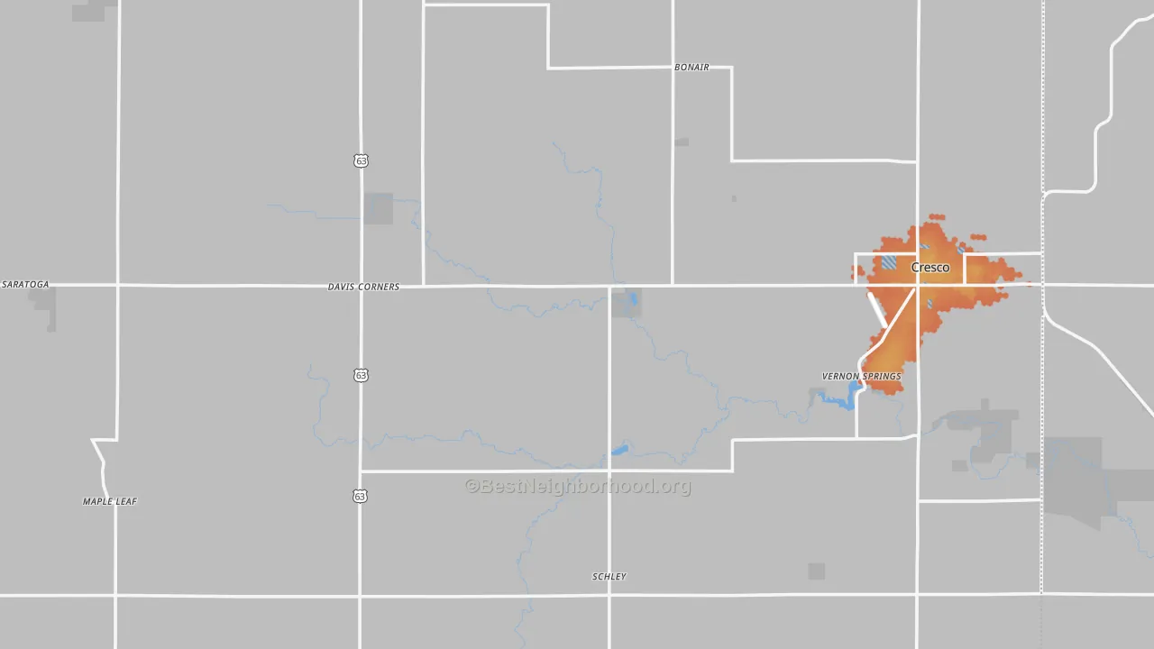 Bike Grade map of Howard County, IA