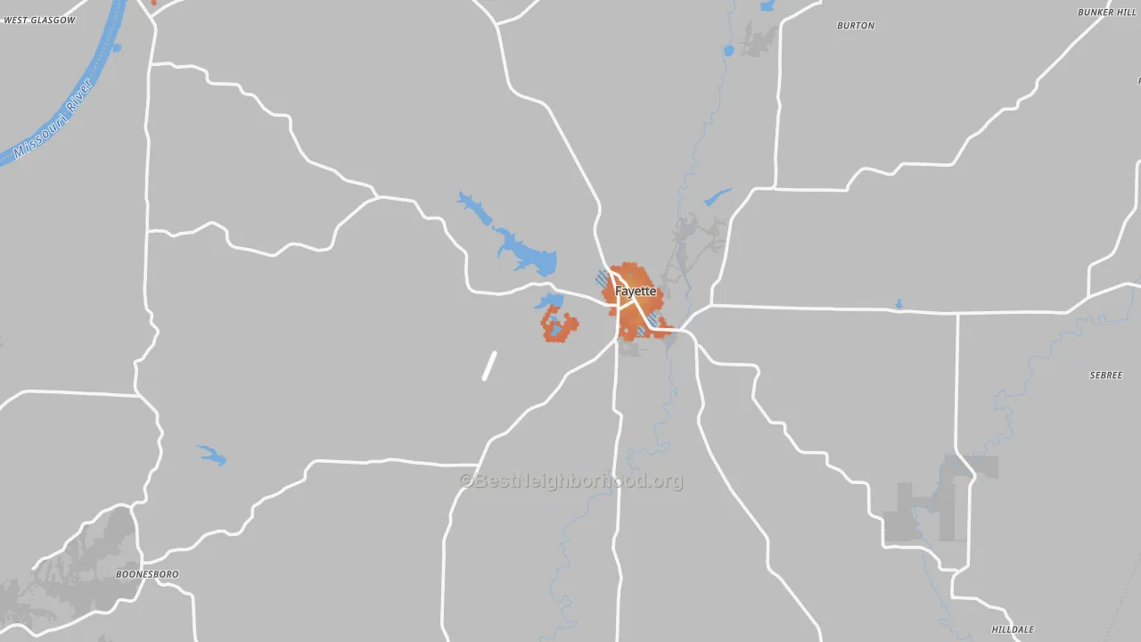 Bike Grade map of Howard County, MO