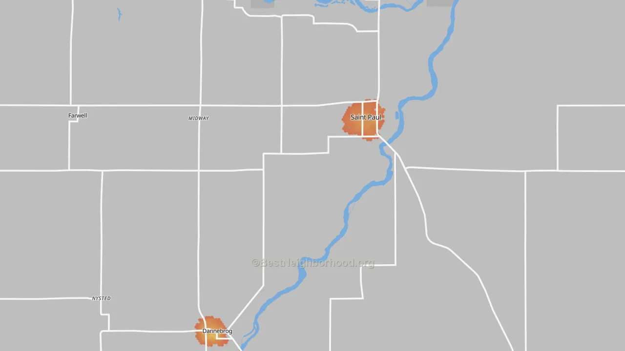 Bike Grade map of Howard County, NE