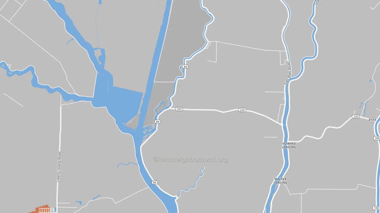 Bike Grade map of Howard Landing, CA