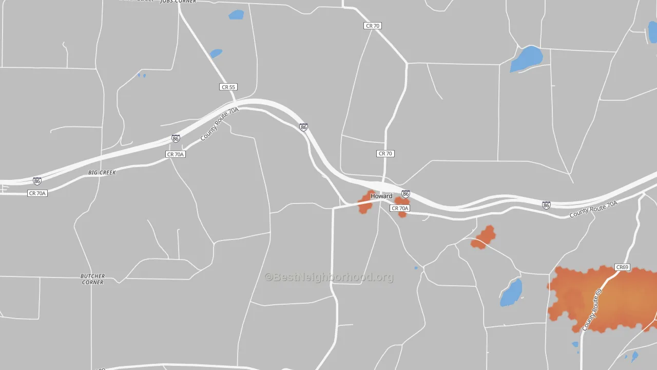 Bike Grade map of Howard, NY