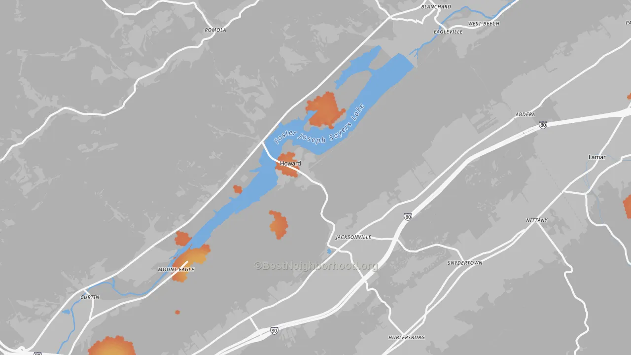 Bike Grade map of Howard, PA