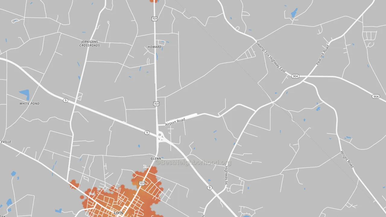 Bike Grade map of Howard, SC