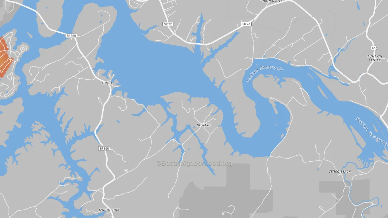 Bike Grade map of Howard, TN