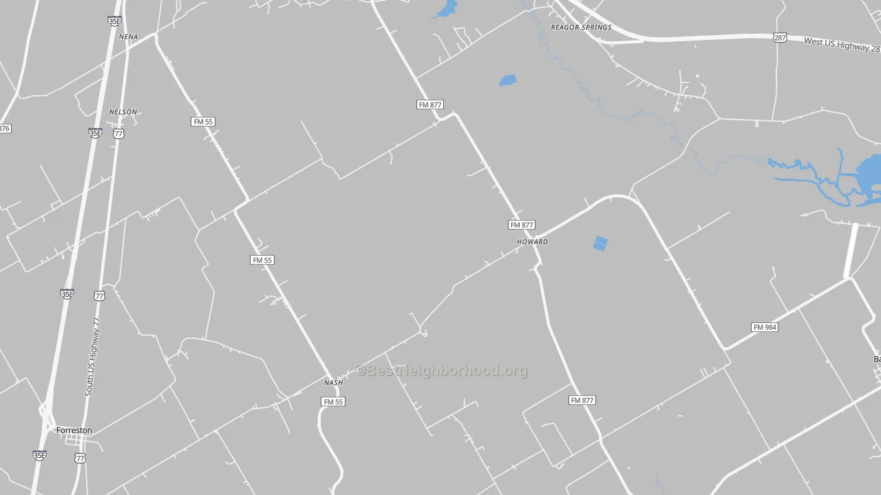 Bike Grade map of Howard, TX