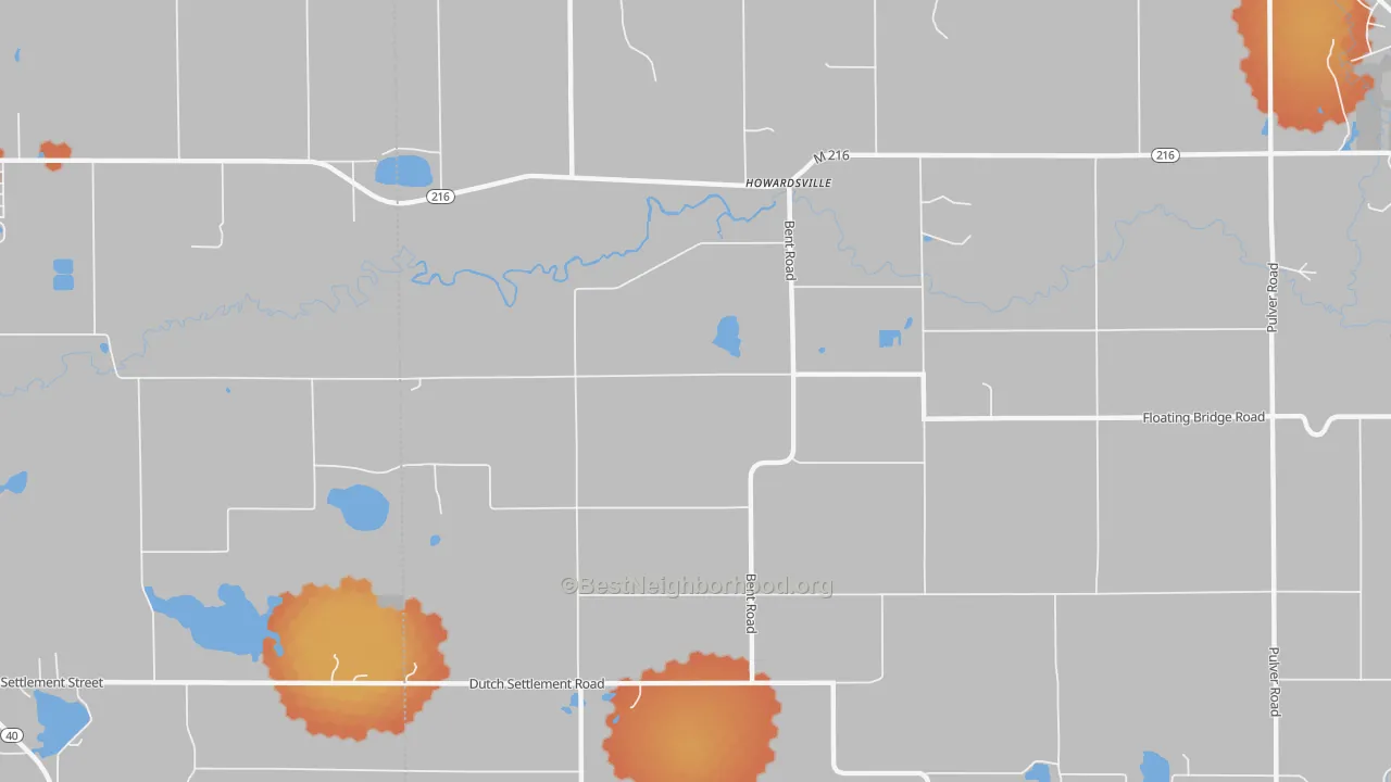 Bike Grade map of Howardsville, MI