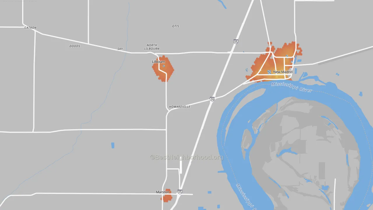 Bike Grade map of Howardville, MO