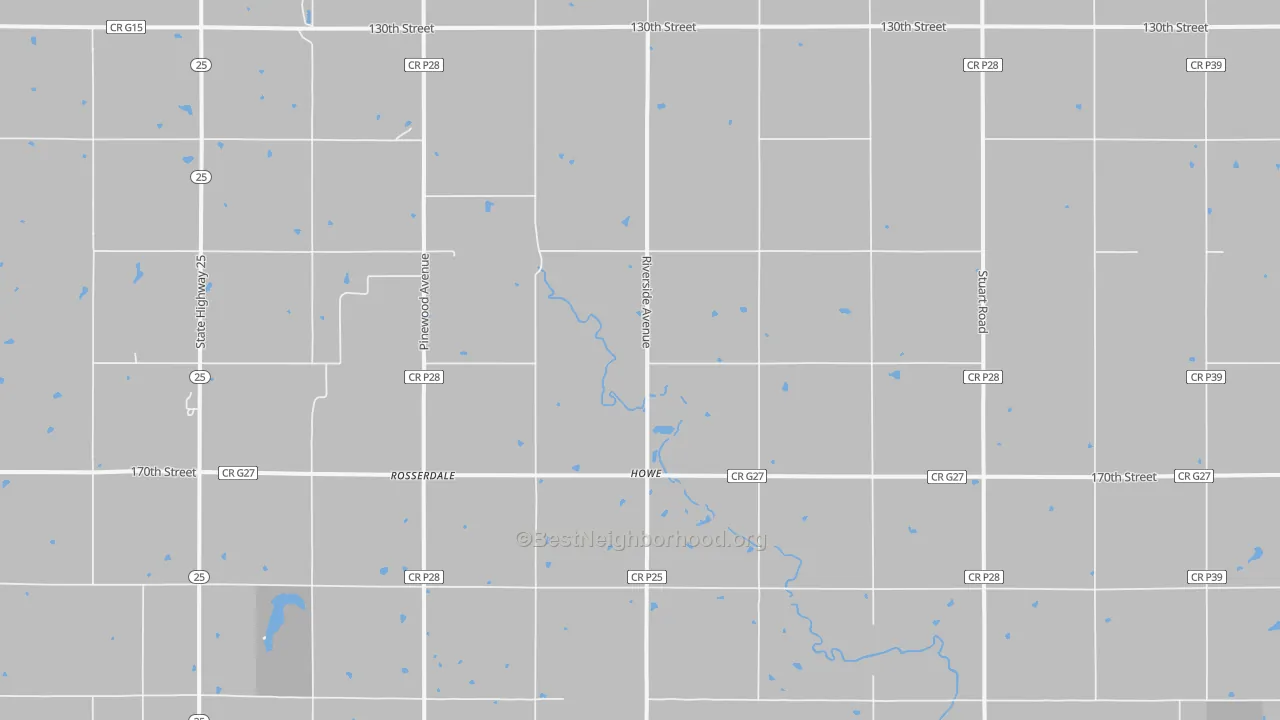 Bike Grade map of Howe, IA