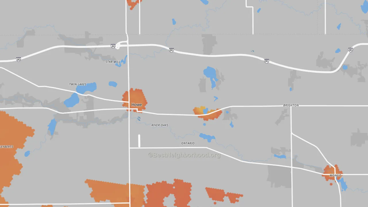 Bike Grade map of Howe, IN