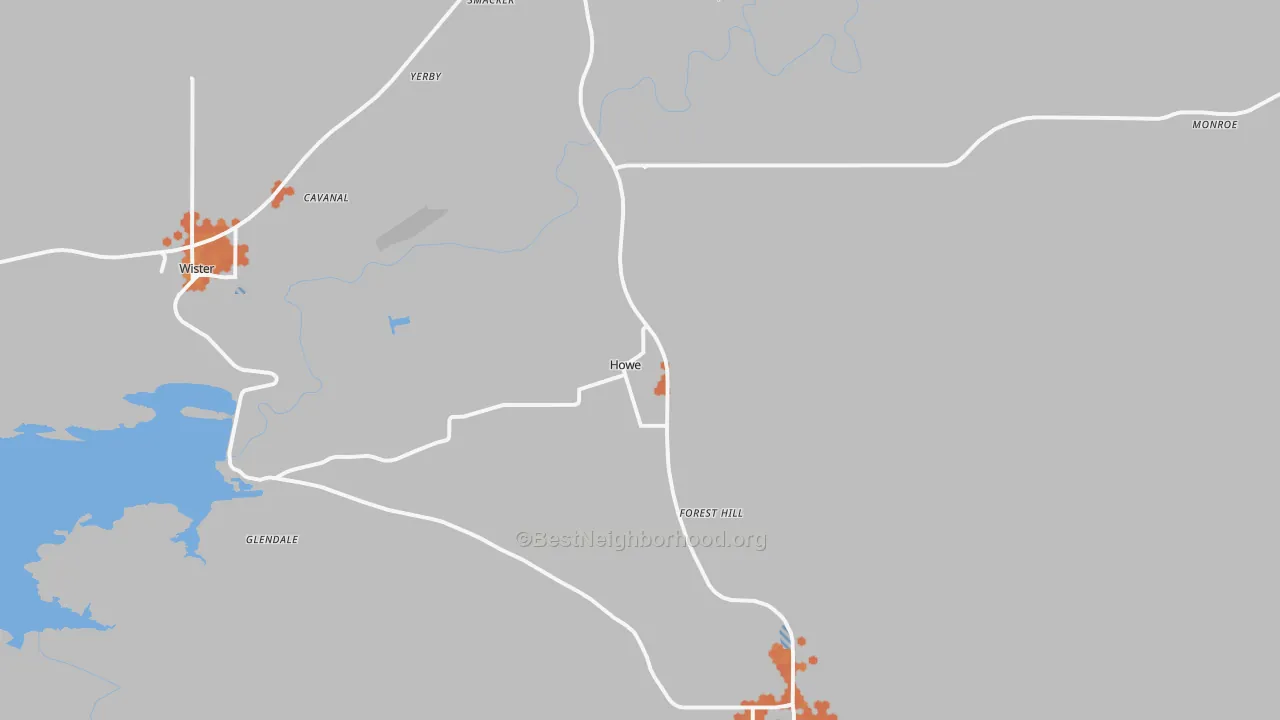Bike Grade map of Howe, OK