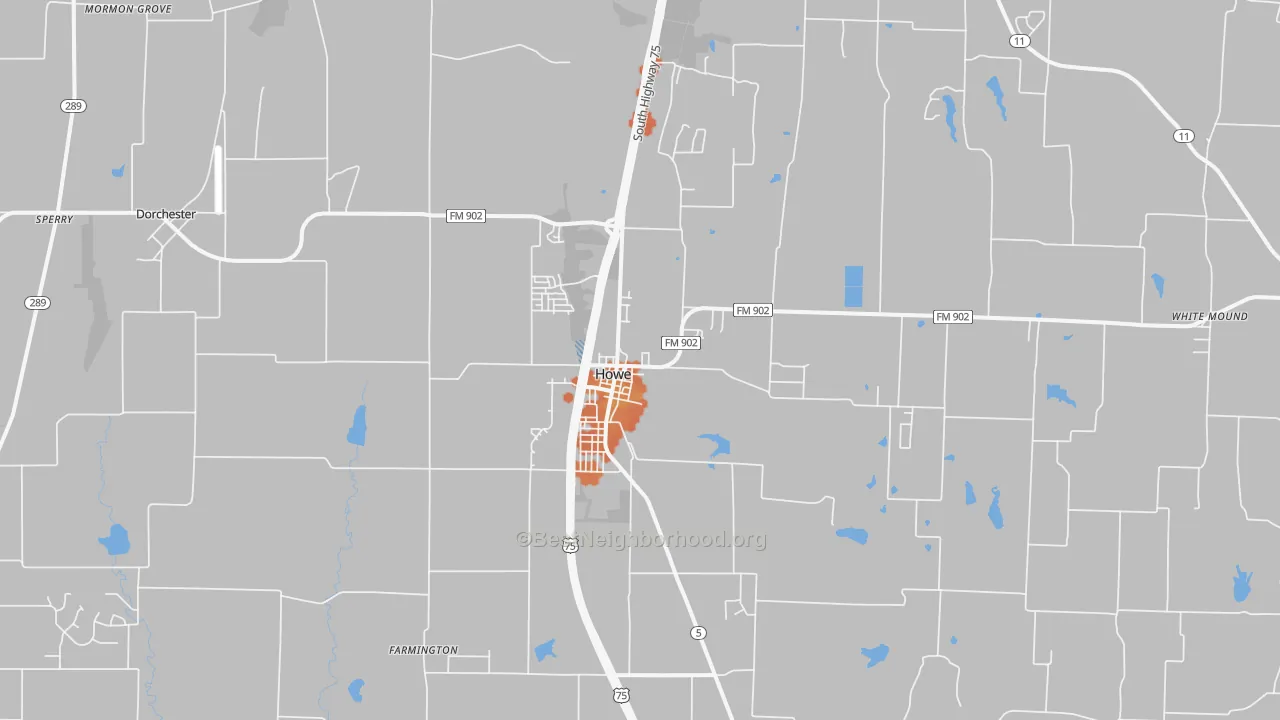 Bike Grade map of Howe, TX