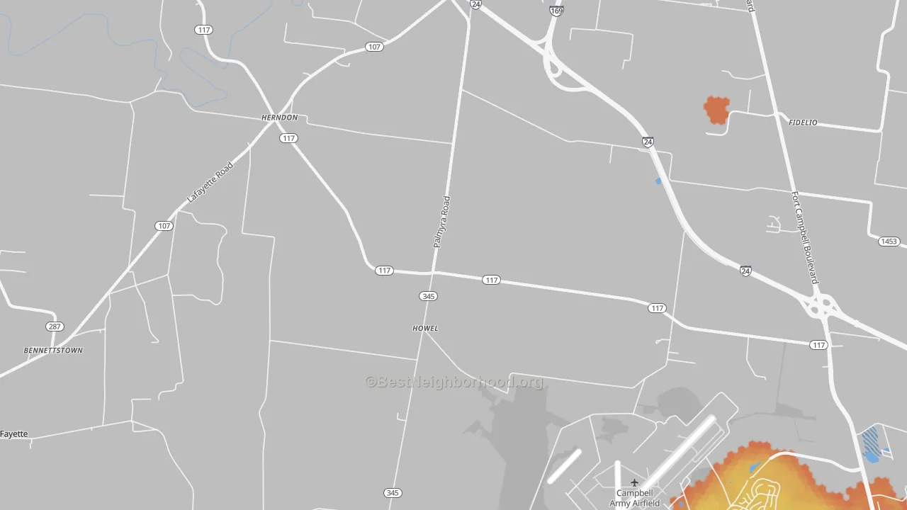 Bike Grade map of Howel, KY