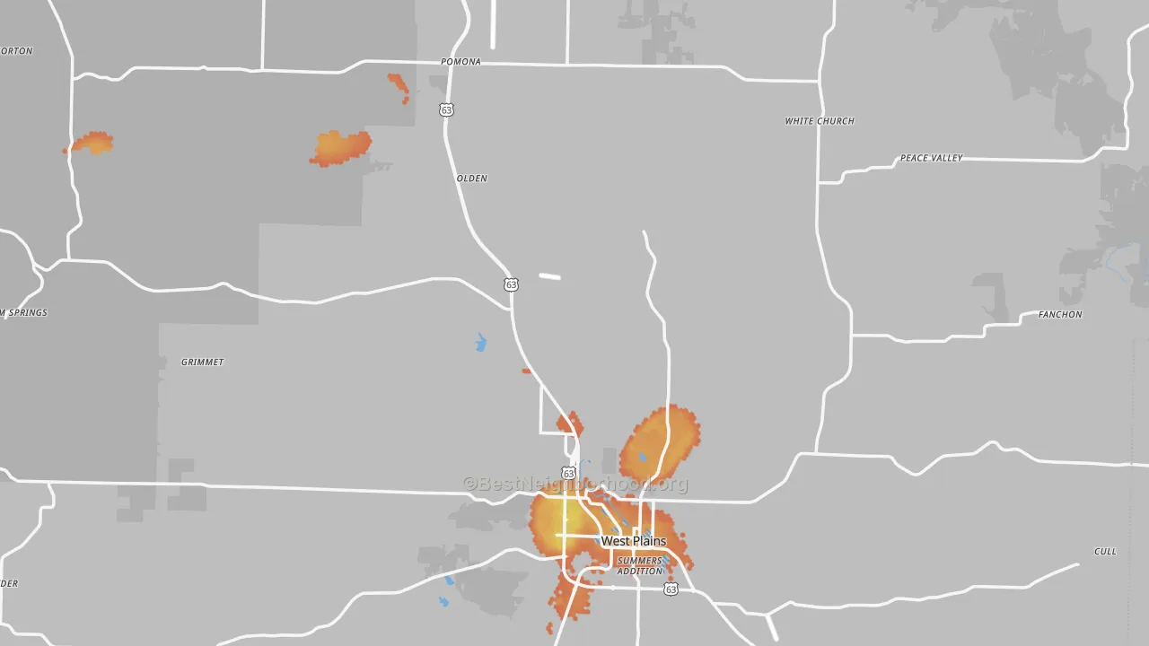 Bike Grade map of Howell County, MO