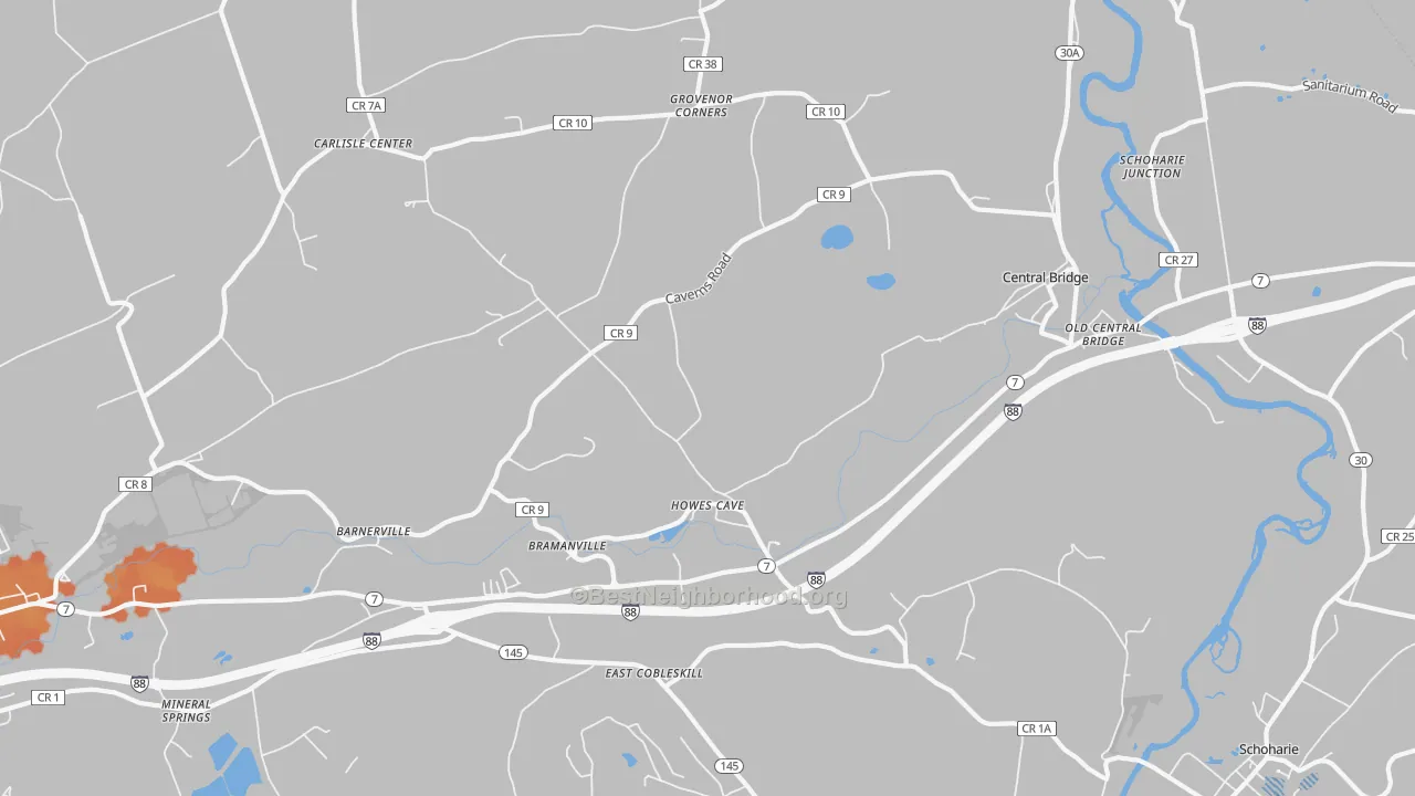 Bike Grade map of Howes Cave, NY