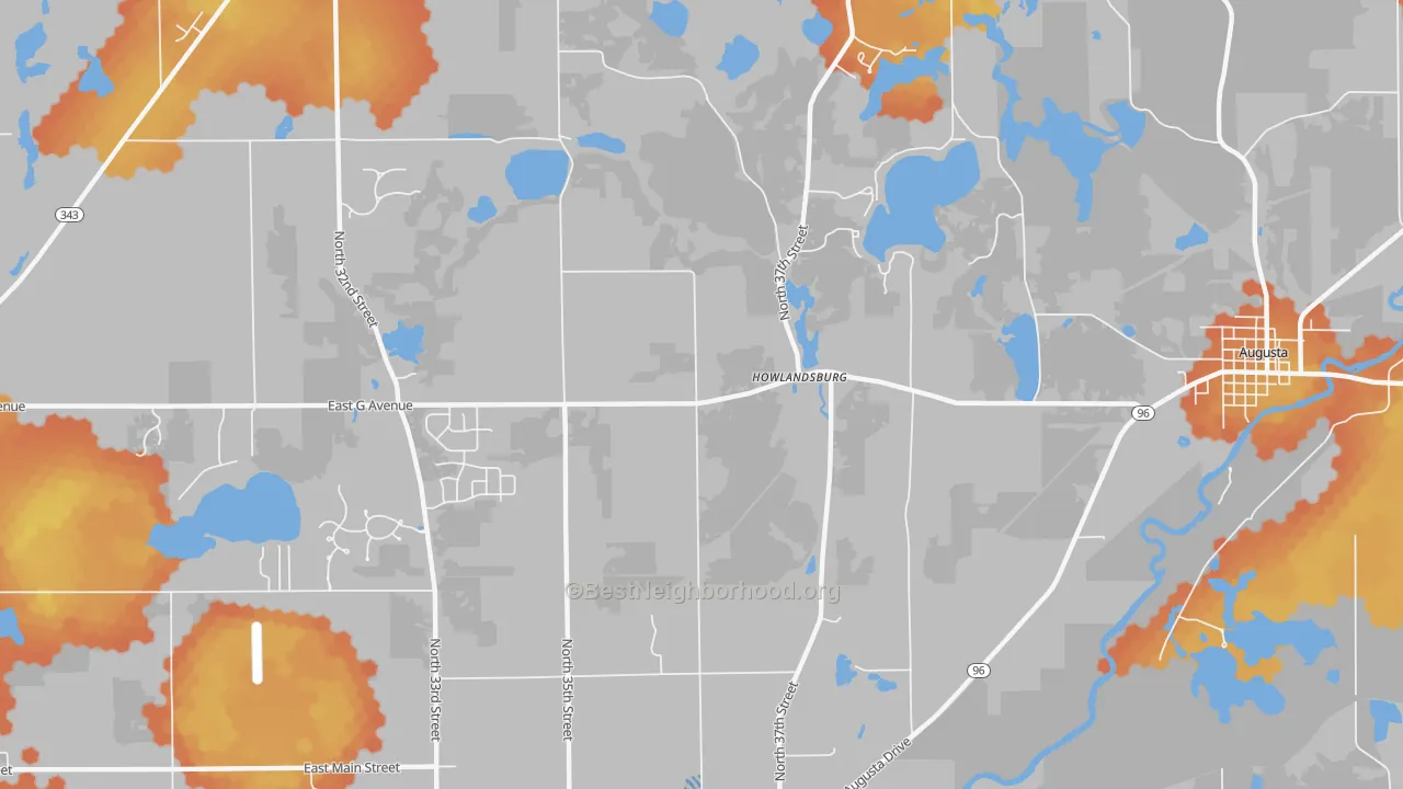 Bike Grade map of Howlandsburg, MI