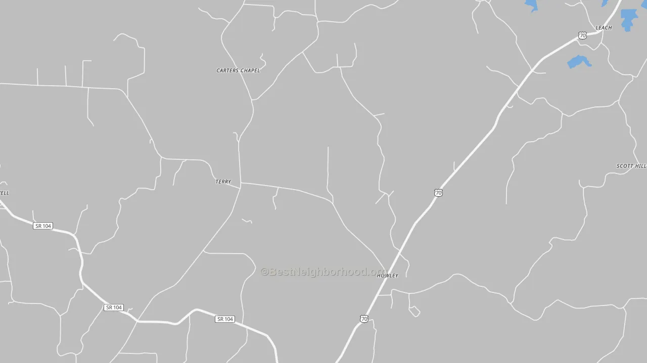 Bike Grade map of Howley, TN