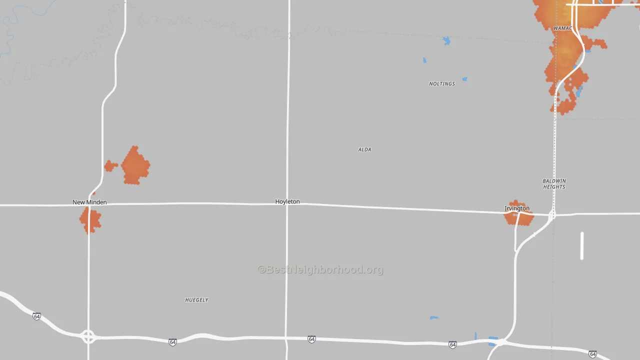 Bike Grade map of Hoyleton, IL