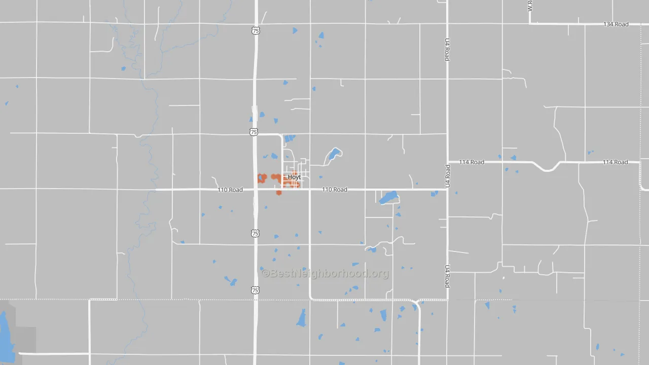 Bike Grade map of Hoyt, KS