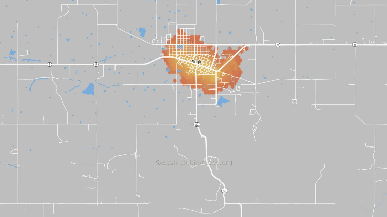 Bike Grade map of Hoyt, OK