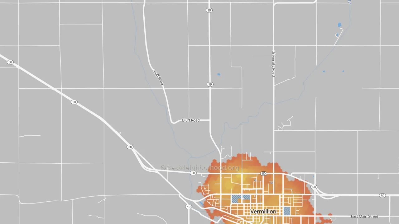 Bike Grade map of Hub City, SD