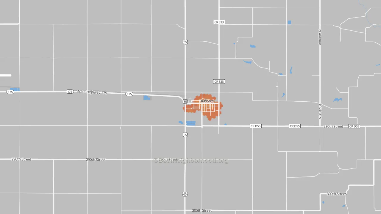 Bike Grade map of Hubbard, IA