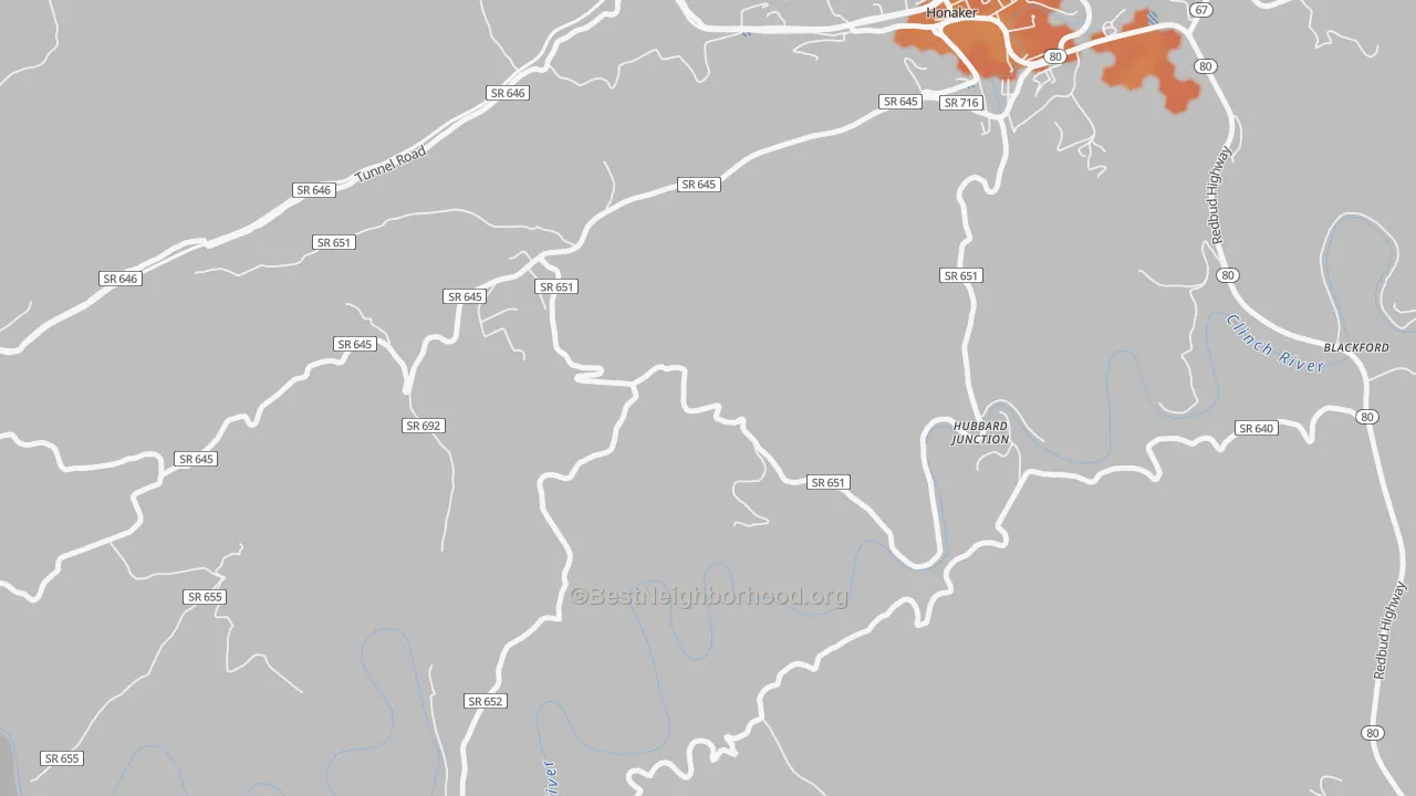Bike Grade map of Hubbard Junction, VA