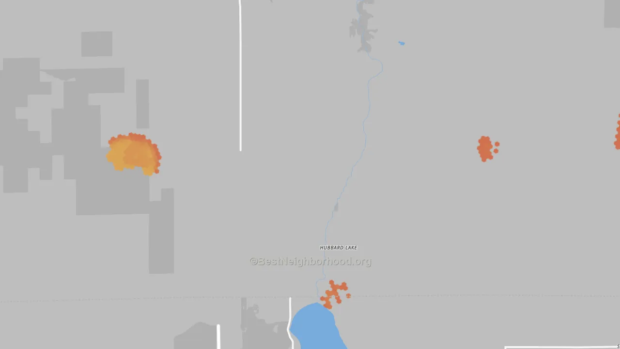Bike Grade map of Hubbard Lake, MI