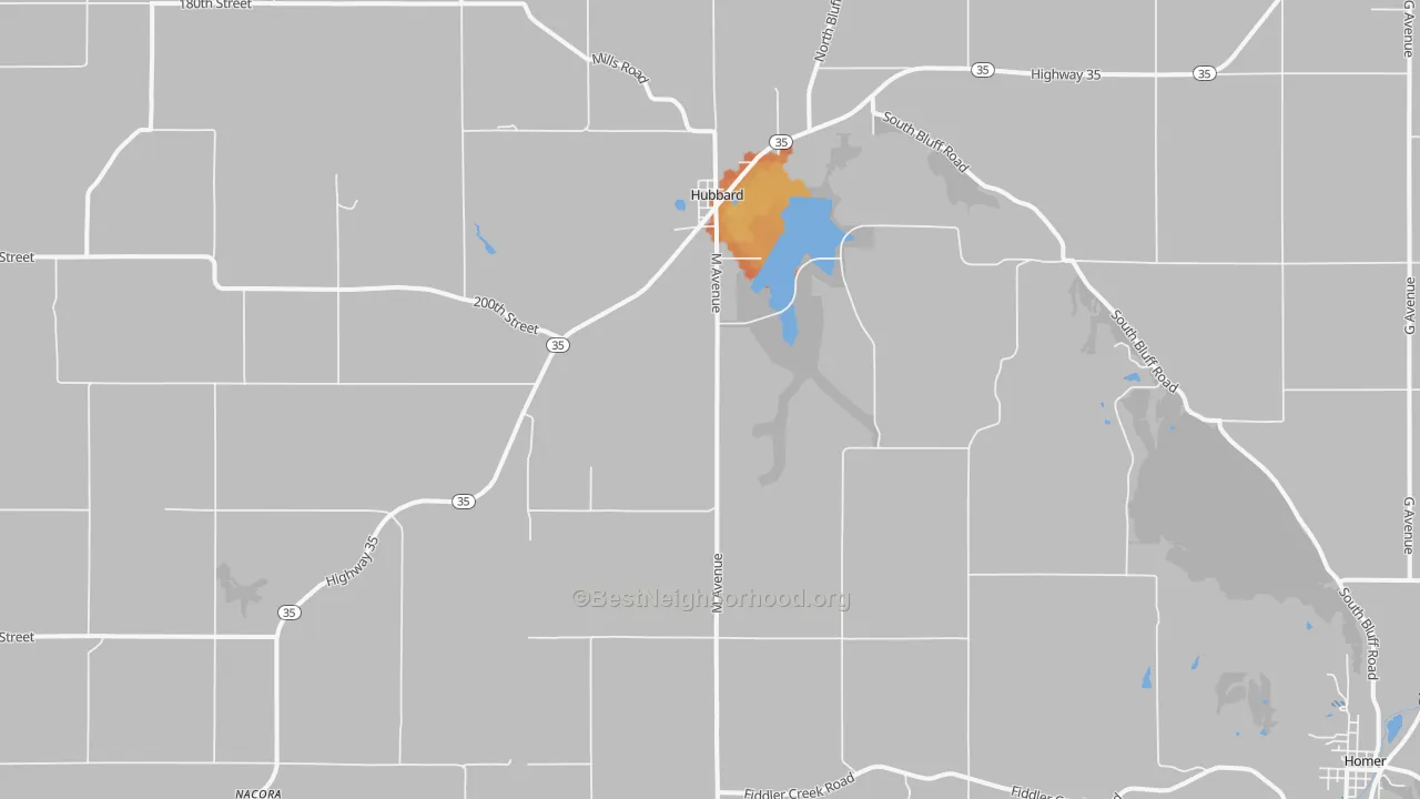 Bike Grade map of Hubbard, NE