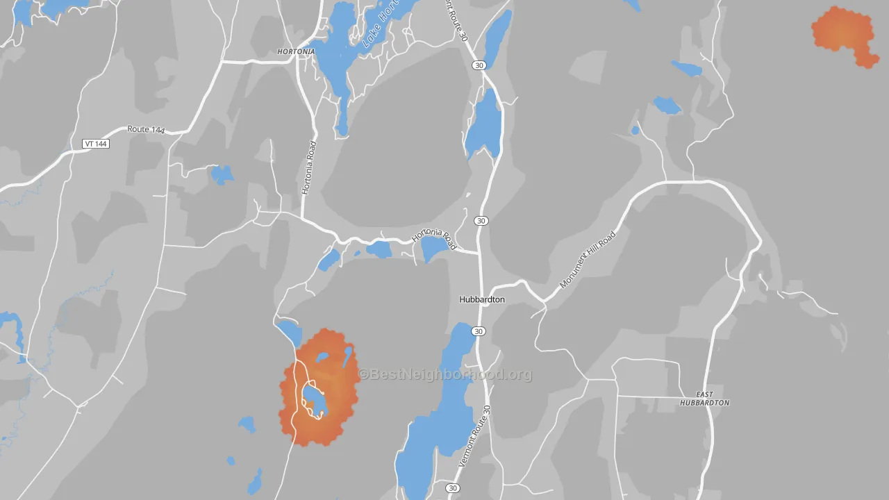 Bike Grade map of Hubbardton, VT