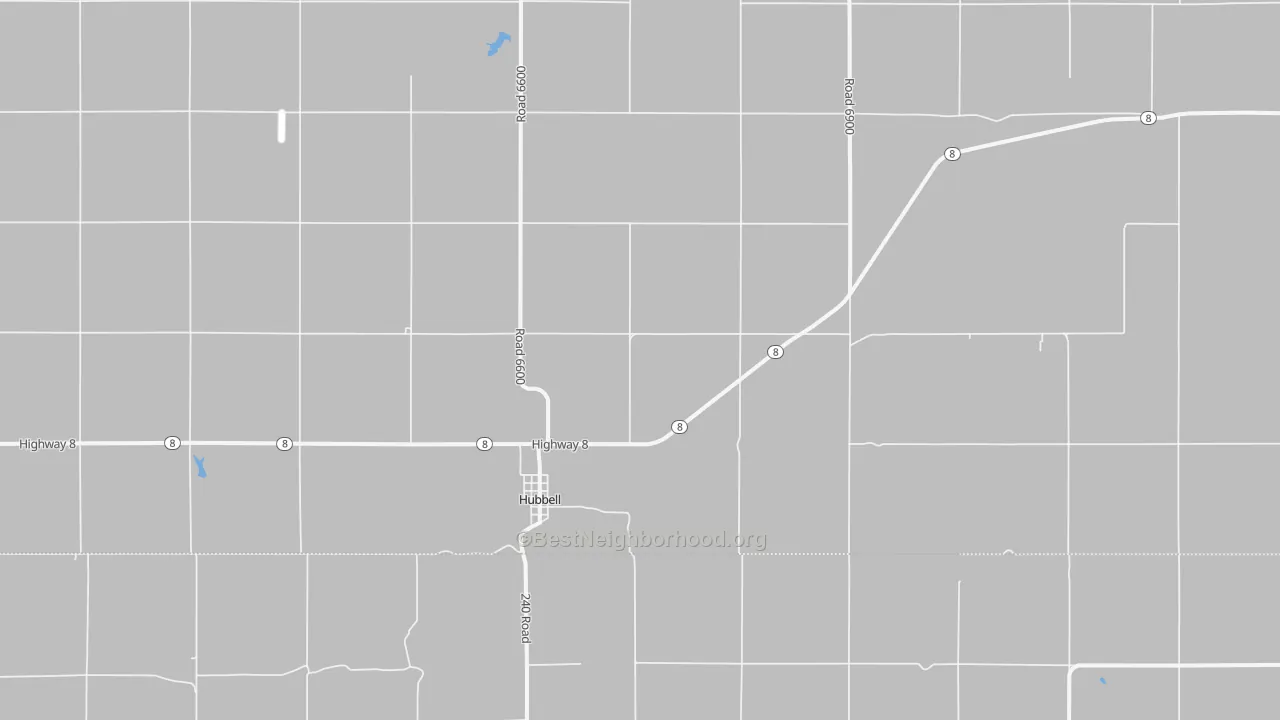 Bike Grade map of Hubbell, NE
