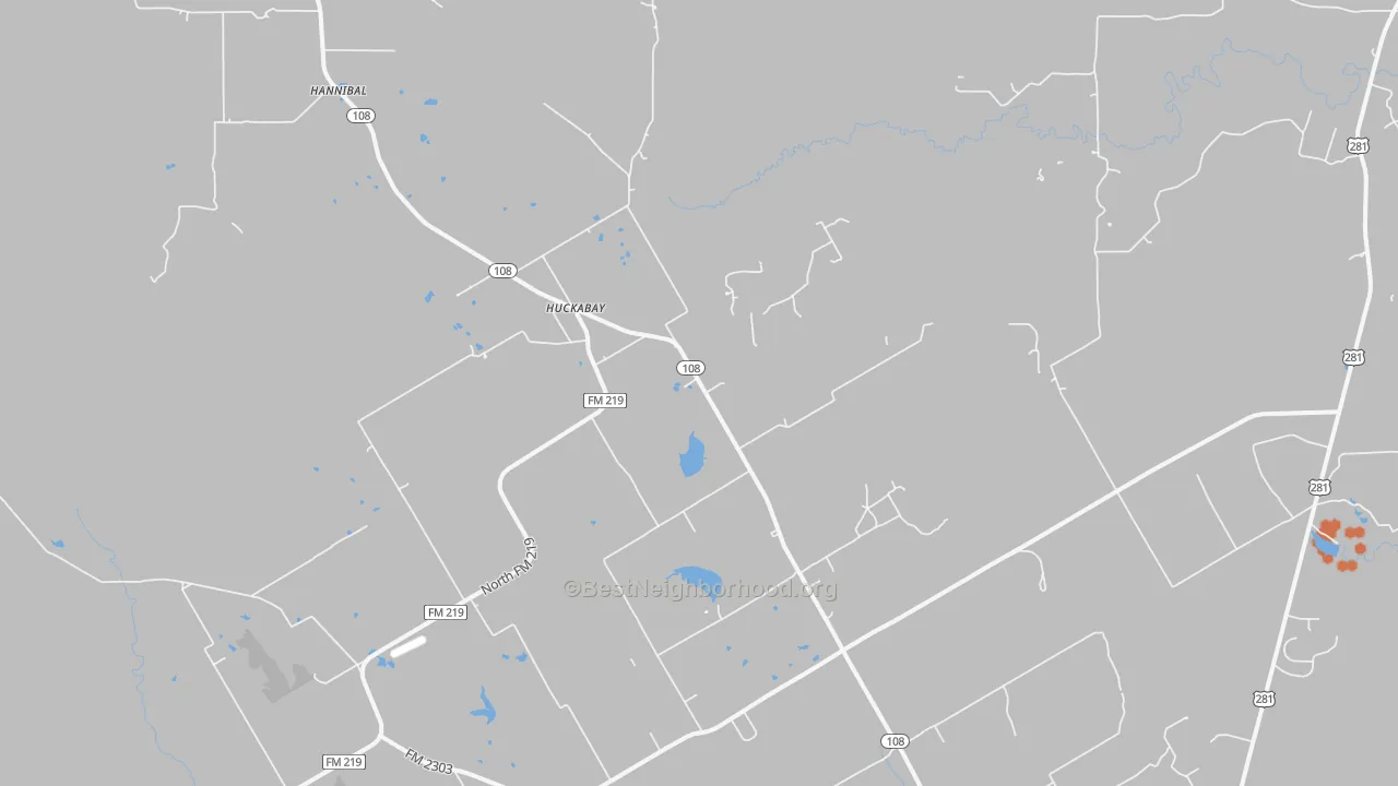 Bike Grade map of Huckabay, TX