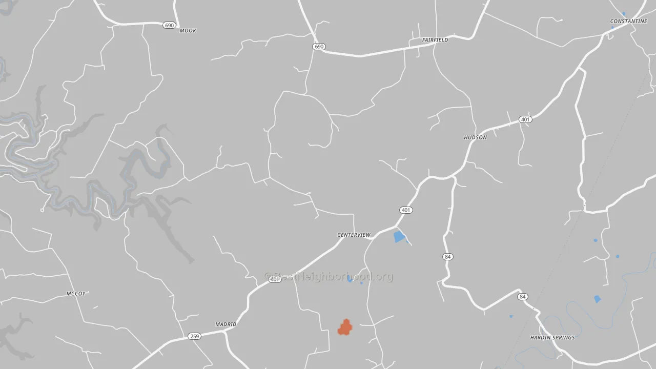 Bike Grade map of Hudson, KY